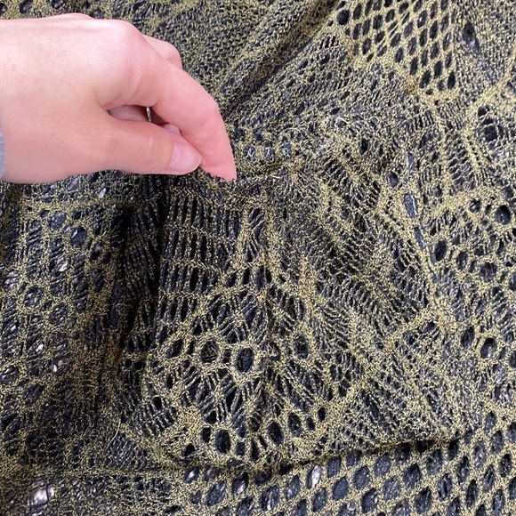 Lilly By Firmiana Green Boho Crochet Vneck Sleeveless Top Small NWT - Picture 7 of 11